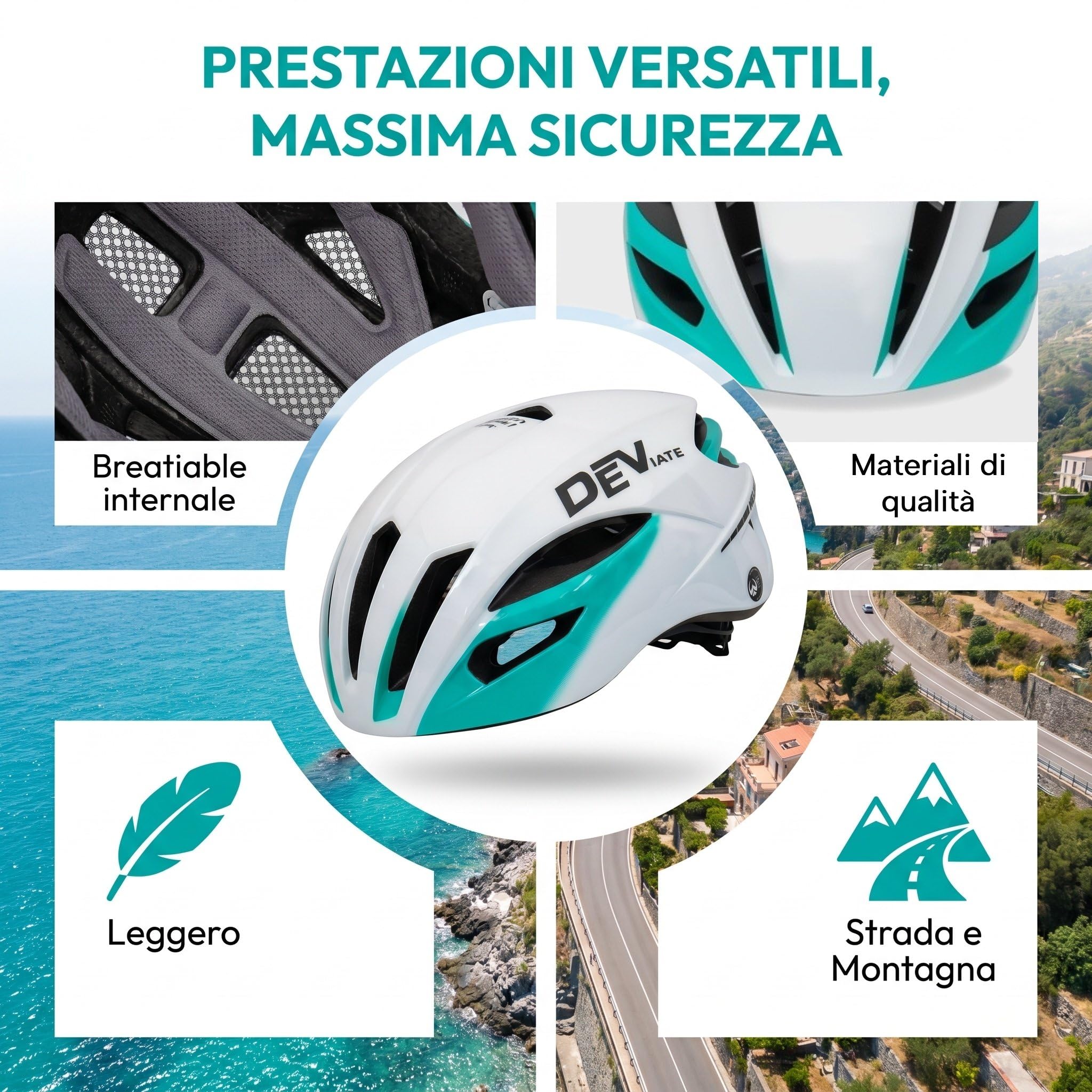 F Fityle Casco da Bici da Uomo, Visiera Staccabile Traspirante, Accessori per Ciclismo su Strada, attività all'aperto, Montagna
