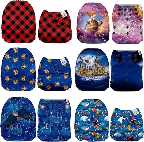 Miniatura 29 de Mama Koala 3.0 Pañales de tela para bebés, 6 unidades de pañales de bolsillo lavables y reutilizables de talla única para recién nacidos y niños