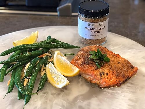 Miniatura 3 de Spice + Leaf - Mezcla de especias de salmón premium  Mezcla de especias veganas gourmet sin conservantes para condimentar salmón, pescado, verduras,