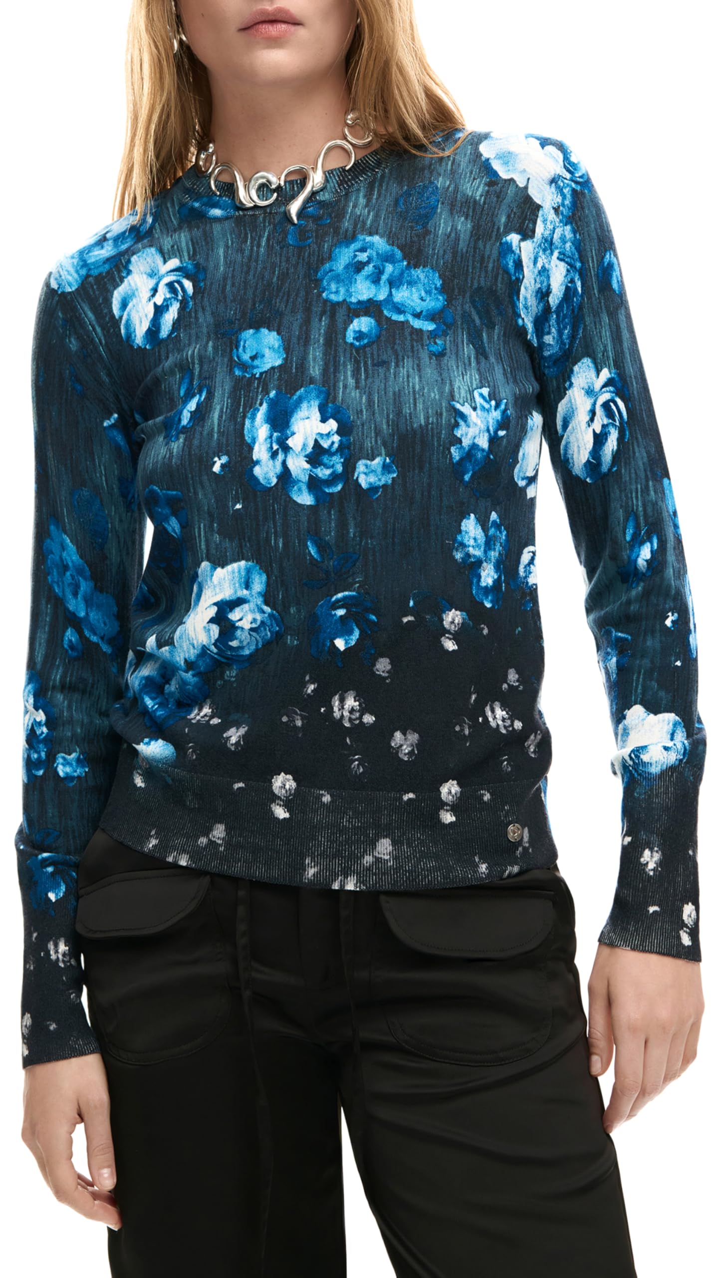 DESIGUAL MAGLIA DONNA BLU