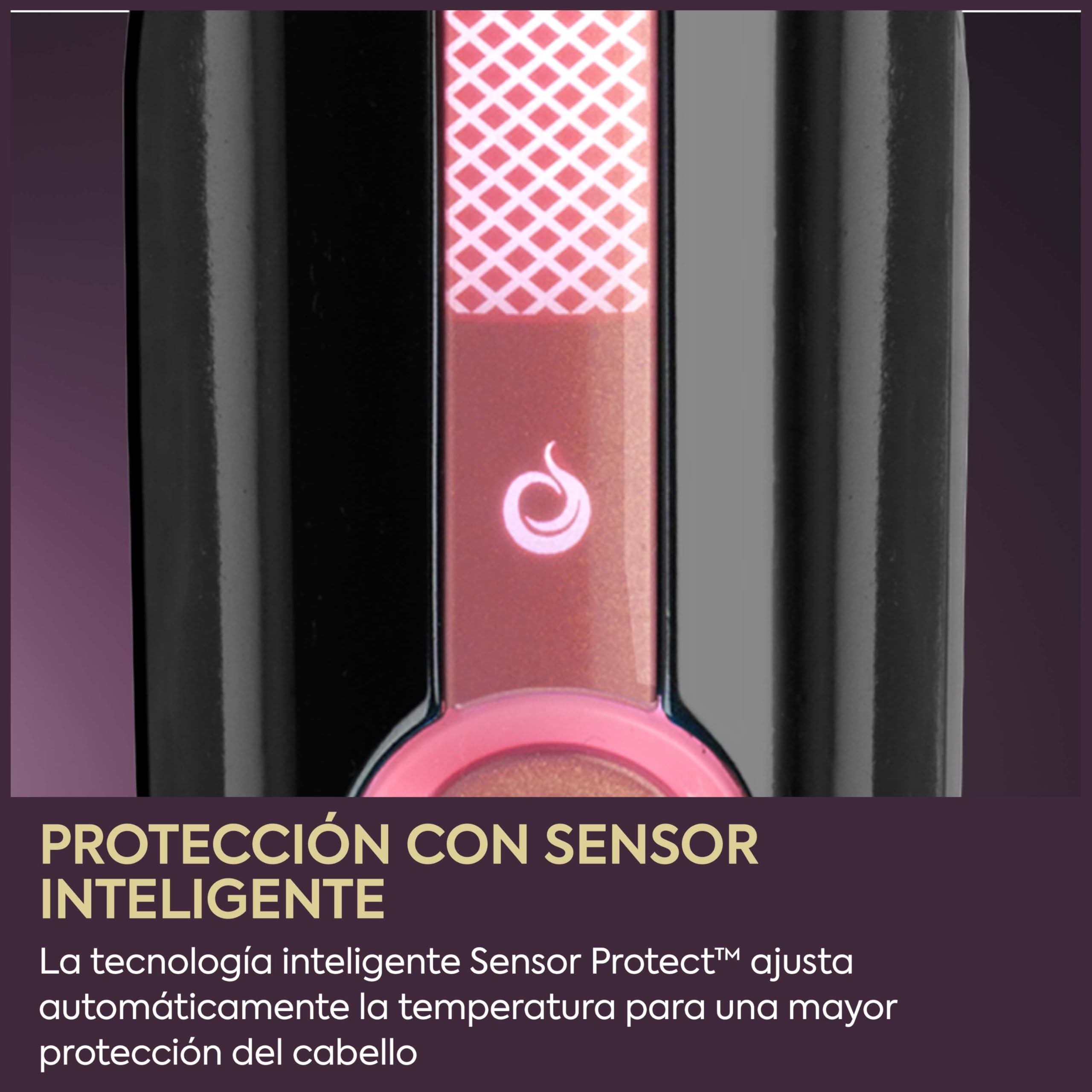 BaByliss Sensor Protect Plancha de Pelo Inteligente, Control de Calor Adaptativo, Placas de Titanio, Iones Antiencrespamiento, 5 Temperaturas (160–200°C), Calentamiento Rápido, ST491E