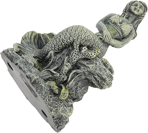 Miniatura 5 de Decoraciones de pecera de sirena, estatua de sirena de acuario, hermosa decoración de resina segura para peceras para decoraciones