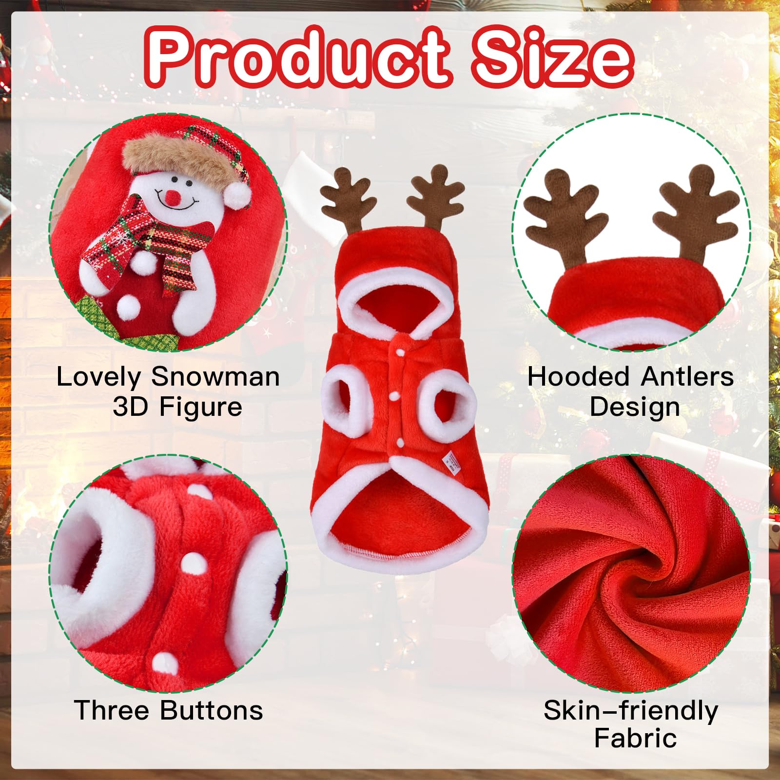 Weihnachts-Hundepullover Mit Geschirrloch – Niedlicher Weihnachtsmann-Look, Weich & Warm, Für Kleine & Mittlere Hunde