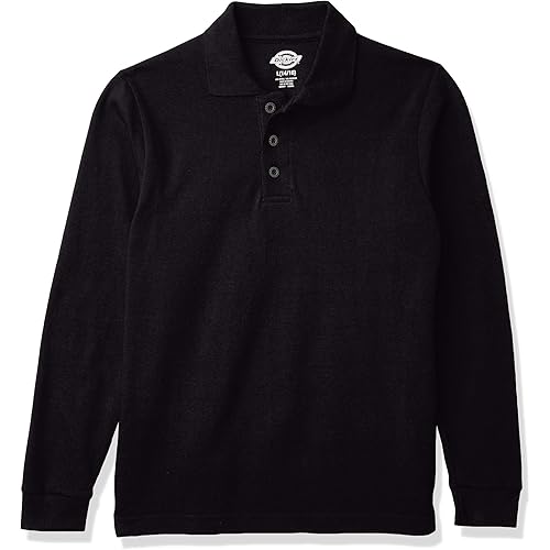 Dickies Boys' Long Sleeve Pique Polo