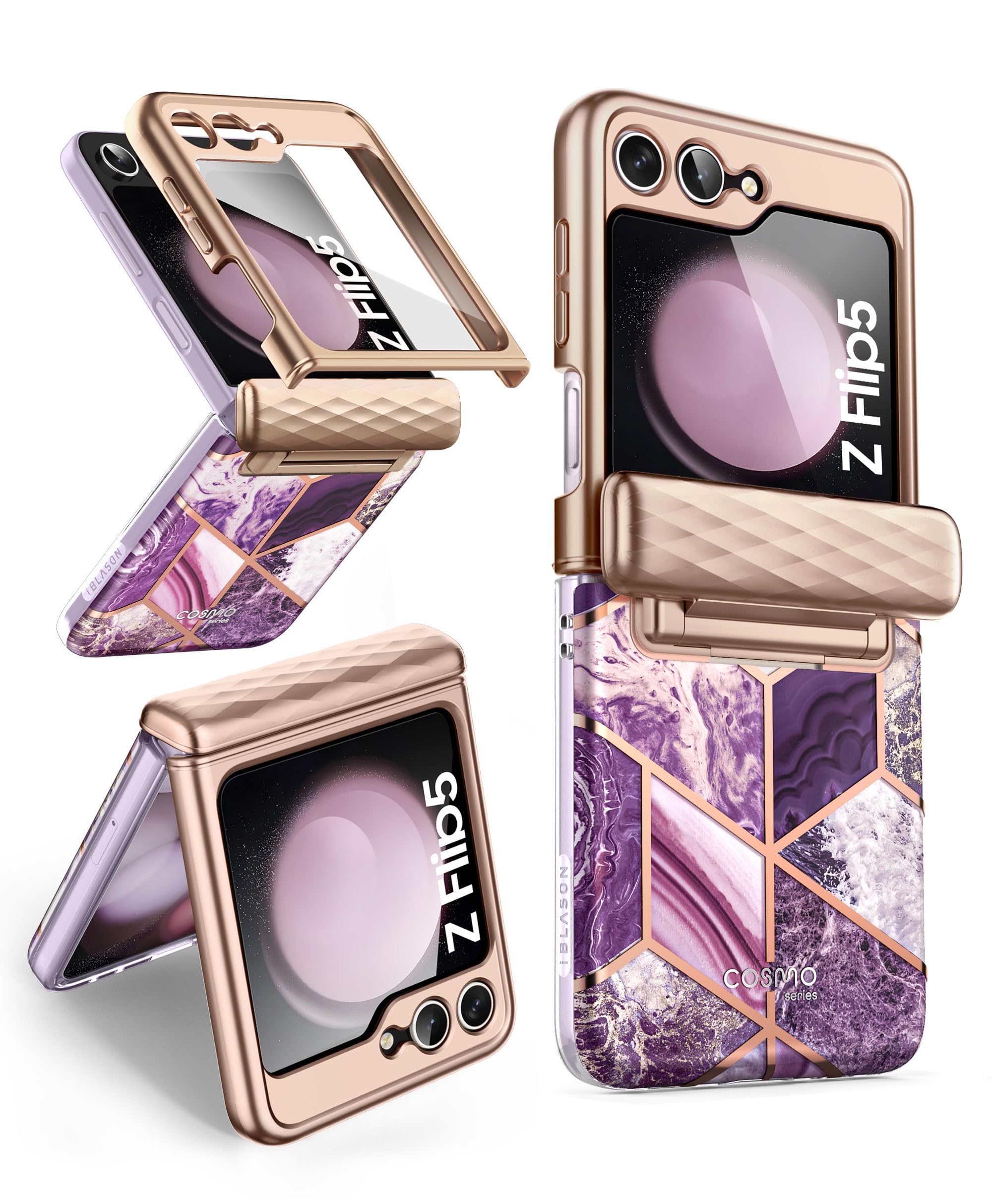 i-Blason Cosmo Pro - Protective case for cell phone - marble pink - for Samsung Galaxy Z Fold4