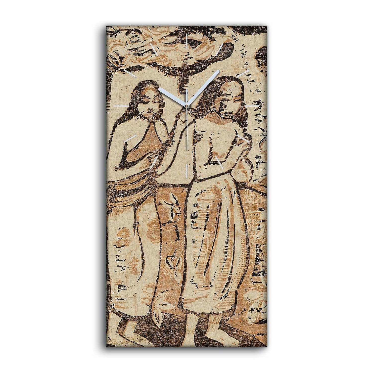 Horloge sur Toile 30x60cm Coloray avec Mains Blanches Cadran Silencieux