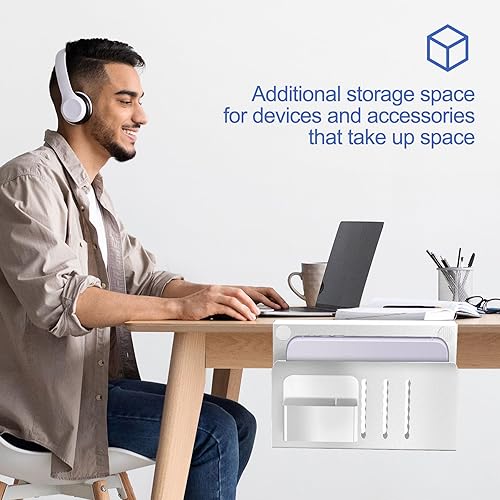 Miniatura 8 de Foehes Desk Side Storage, Clamp on Desk Organizers and Storage, Office Desk Organizer with Pencil Holder, File Organizer for Desk, Teacher Desk Home