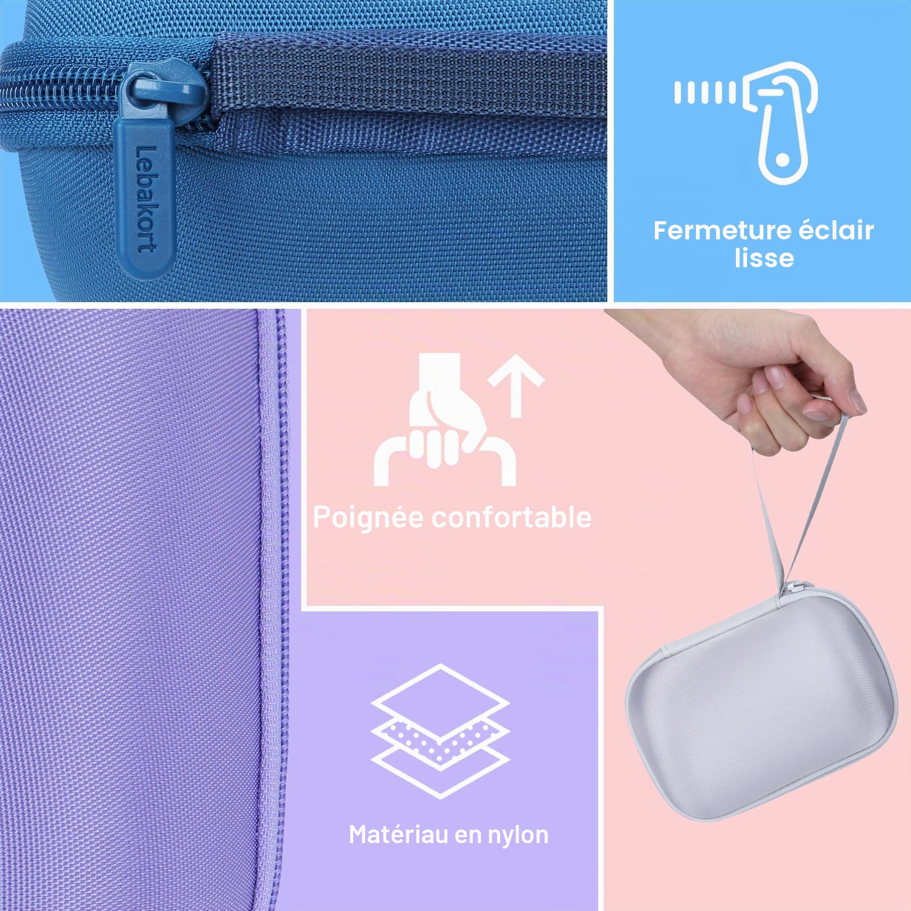 Lebakort Dur Étui Housse Cas Compatible avec Ultimate Ears Wonderboom 4 / Wonderboom 5/ Wonderboom Enceinte Portable (Bleu)