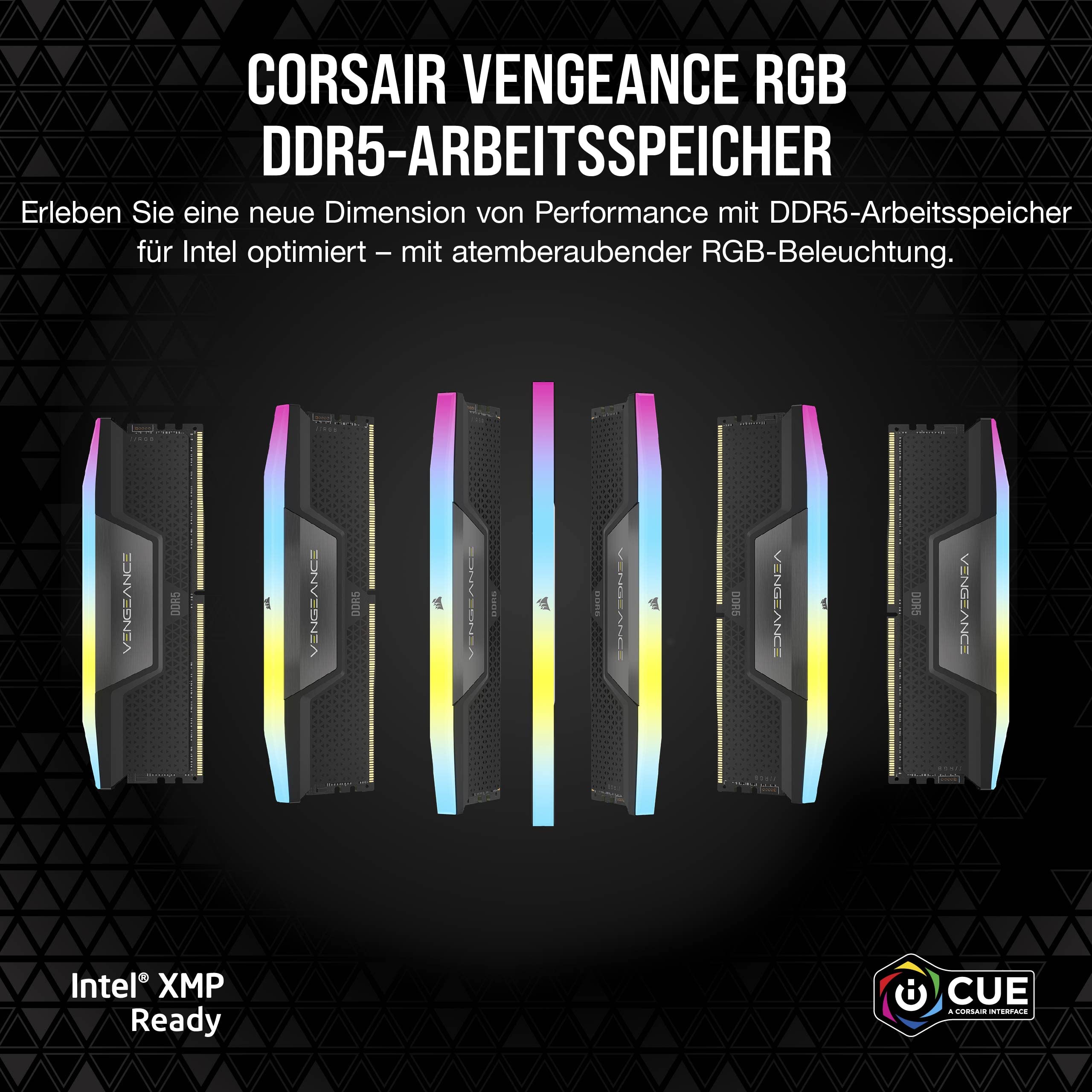 Corsair Vengeance RGB DDR5 RAM 32GB 6000MHz CL30 Intel XMP iCUE