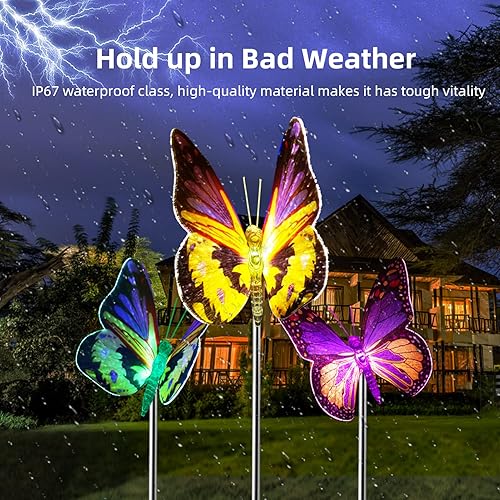 Miniatura 4 de iQYTB Luces solares de estaca para jardín, paquete de 2 luces solares de búho para jardín al aire libre, IP67, impermeables, color blanco cálido,