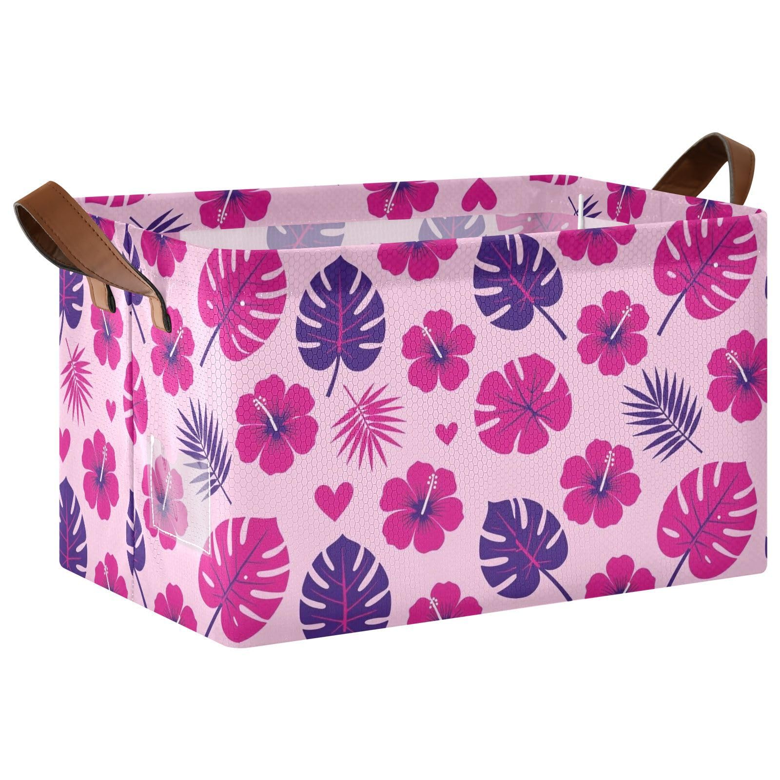 Poubelle en polyester résistant à l'eau panier rangement maison hibiscus FRODOTGV M