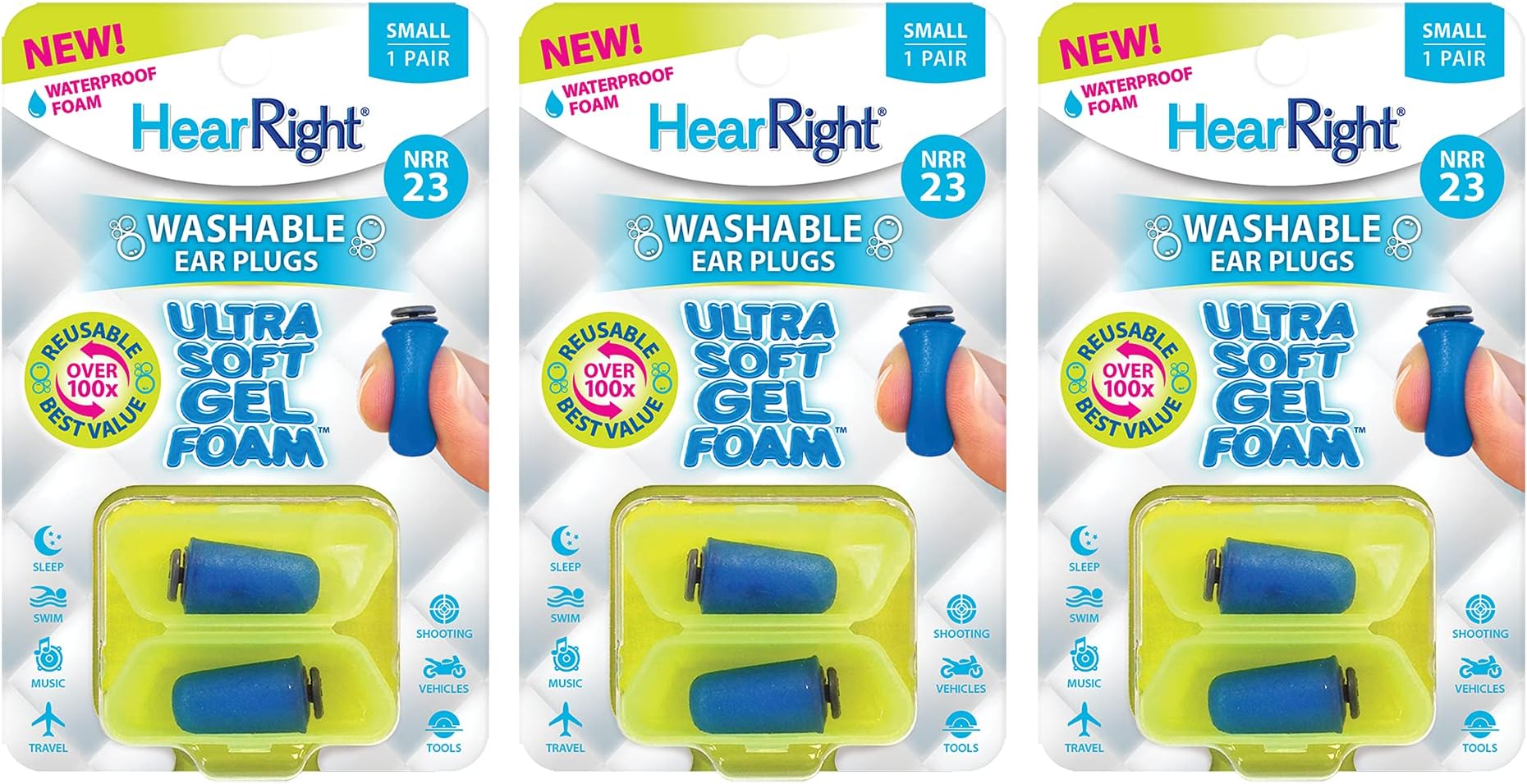 HearRight Ultra Soft Foam Ear Plugs (3-Pack) Large