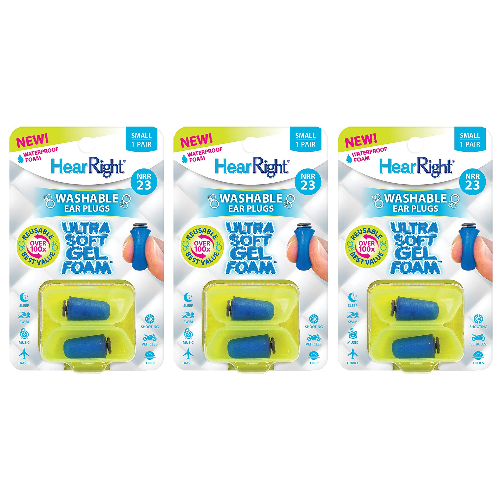 HearRight Ultra Soft Foam Ear Plugs (3-Pack) Large