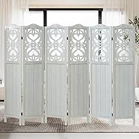 Vista 41 de Panel divisor de habitación de 4 paneles, pared divisora de habitación de 5.6 pies de alto y pantalla de privacidad plegable, panel divisor de pared