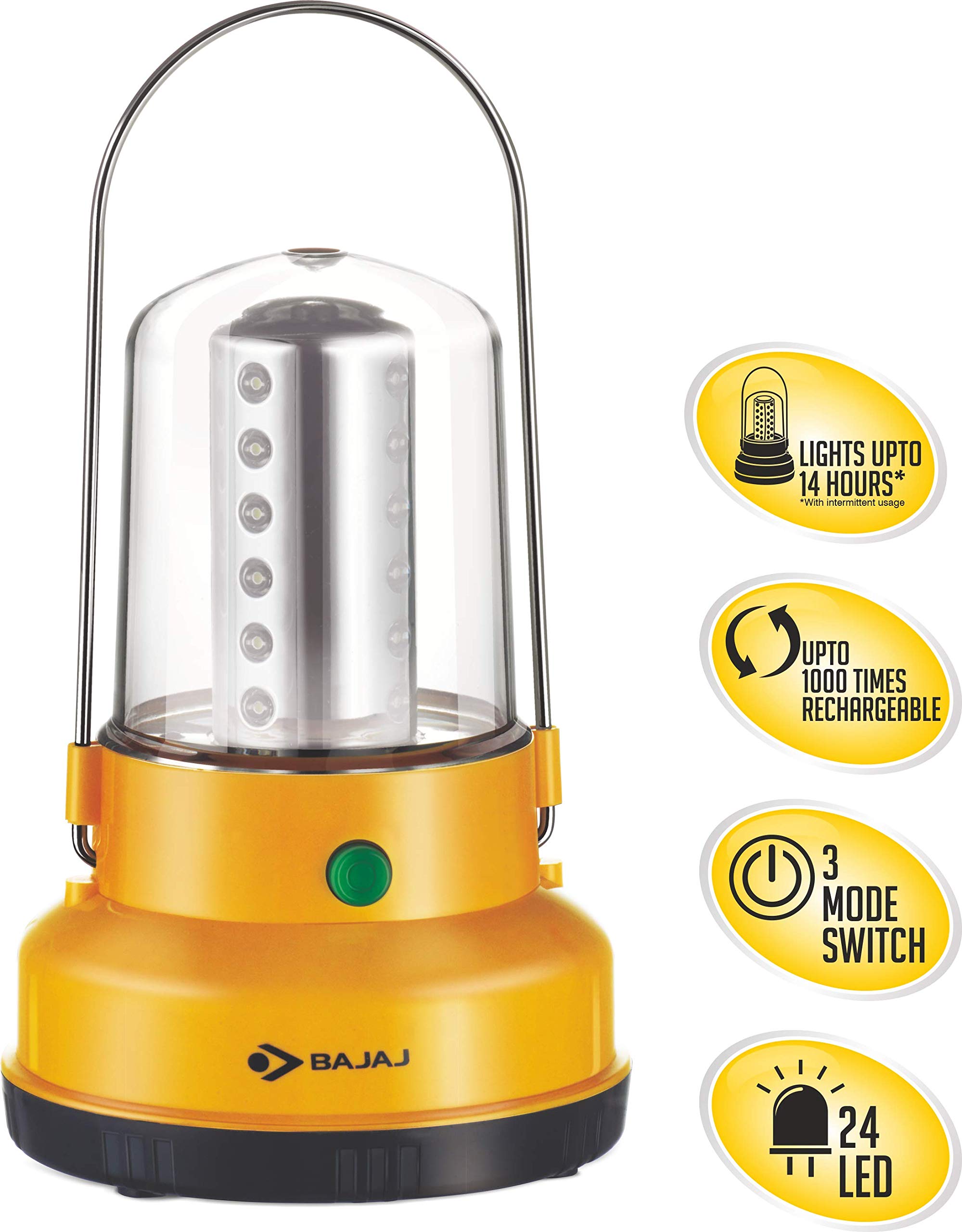 ピ*ツ様 DCダイレクト イエローランタン　アーキロ　ルーズ品 Bajaj LEDGlow 424 LRD 24-LED Rechargeable Lantern (Yellow