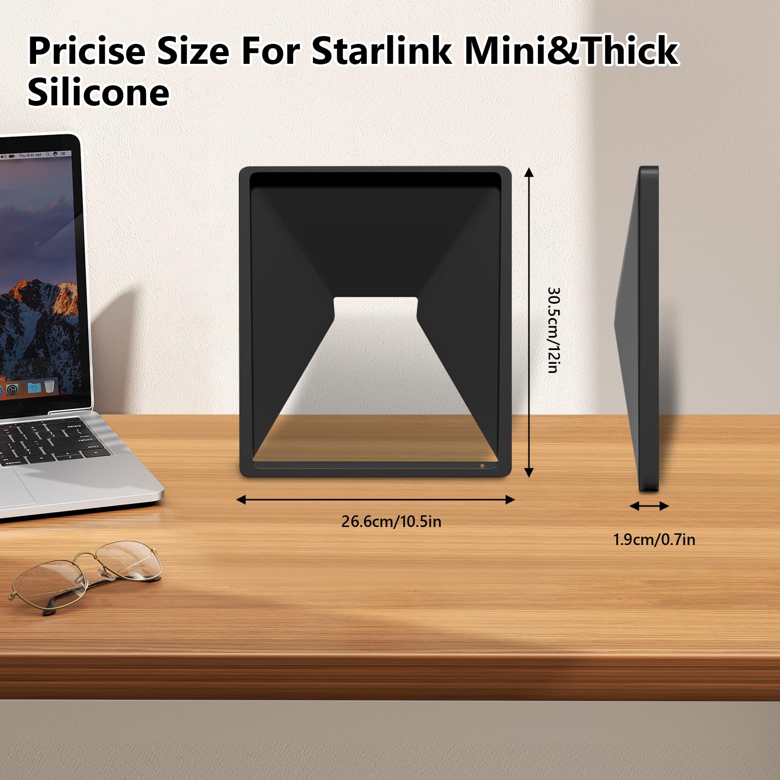 Starlink Mini etui ochronne, płynny silikonowy pokrowiec do Starlink Mini, wodoodporne, odporne na upadki, Starlink Mini, pełna osłona z czarną naklejką antyrefleksyjną dla sygnału non-stop