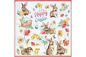 Mfault Easter Decals Bunny Clings Wall Decor