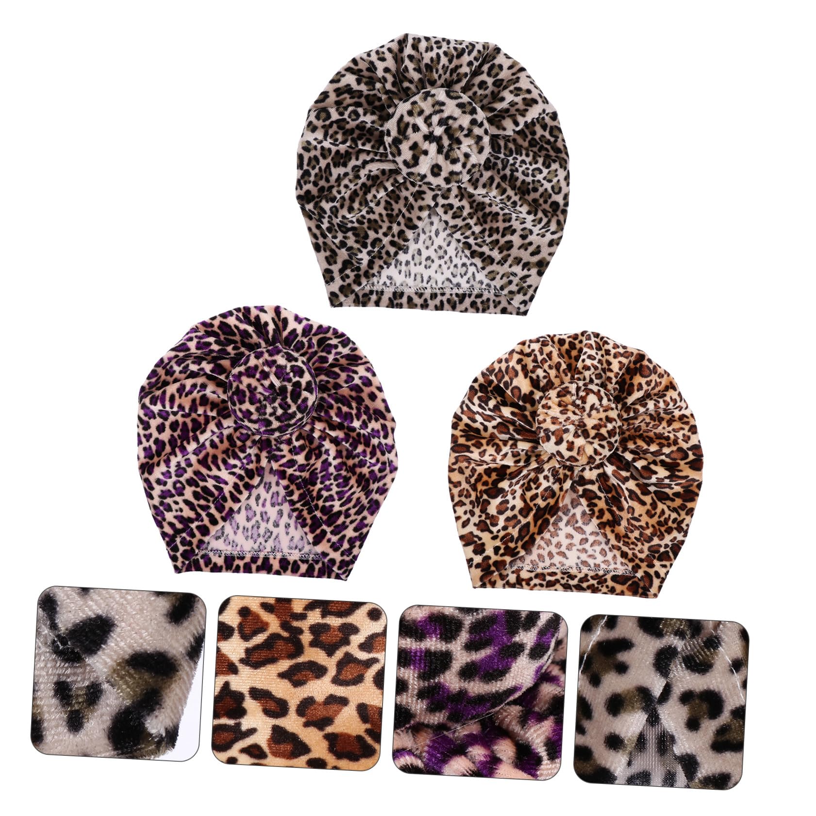 LIFKOME Mit Leoparden Muster Kinderhaube Babymützen -turbanmütze -Turban-mütze Wintermütze Wintermütze - -Hut Babymütze Aus Baumwolle 3st
