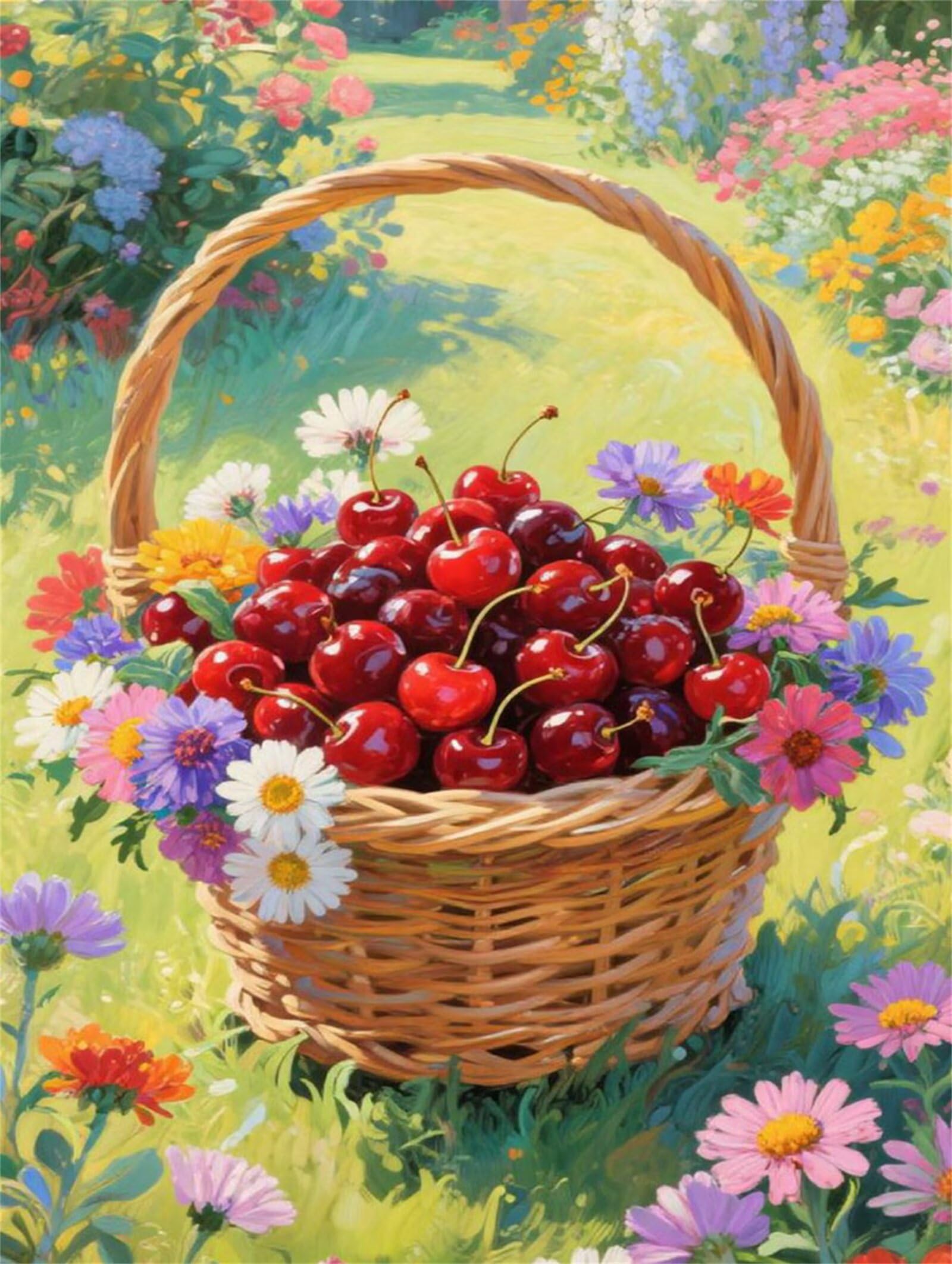 Puzzle 1314 Piezas Adultos Cerezas de jardín, Rompecabezas Adultos Dificil 75x50cm, Estimula la Concentración y Antiestrés, Juego de Habilidad para Toda la Familia