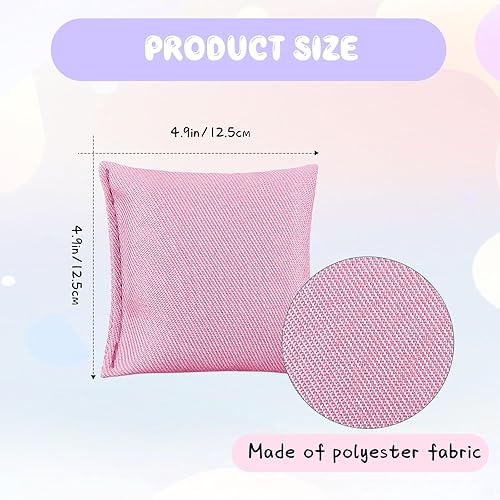 Miniatura 3 de Jenaai 24 bolsas de frijol de nailon coloridas, sacos de frijoles de 4.9 x 4.9 pulgadas para lanzar puffs, juegos de juegos para lanzar a mano,