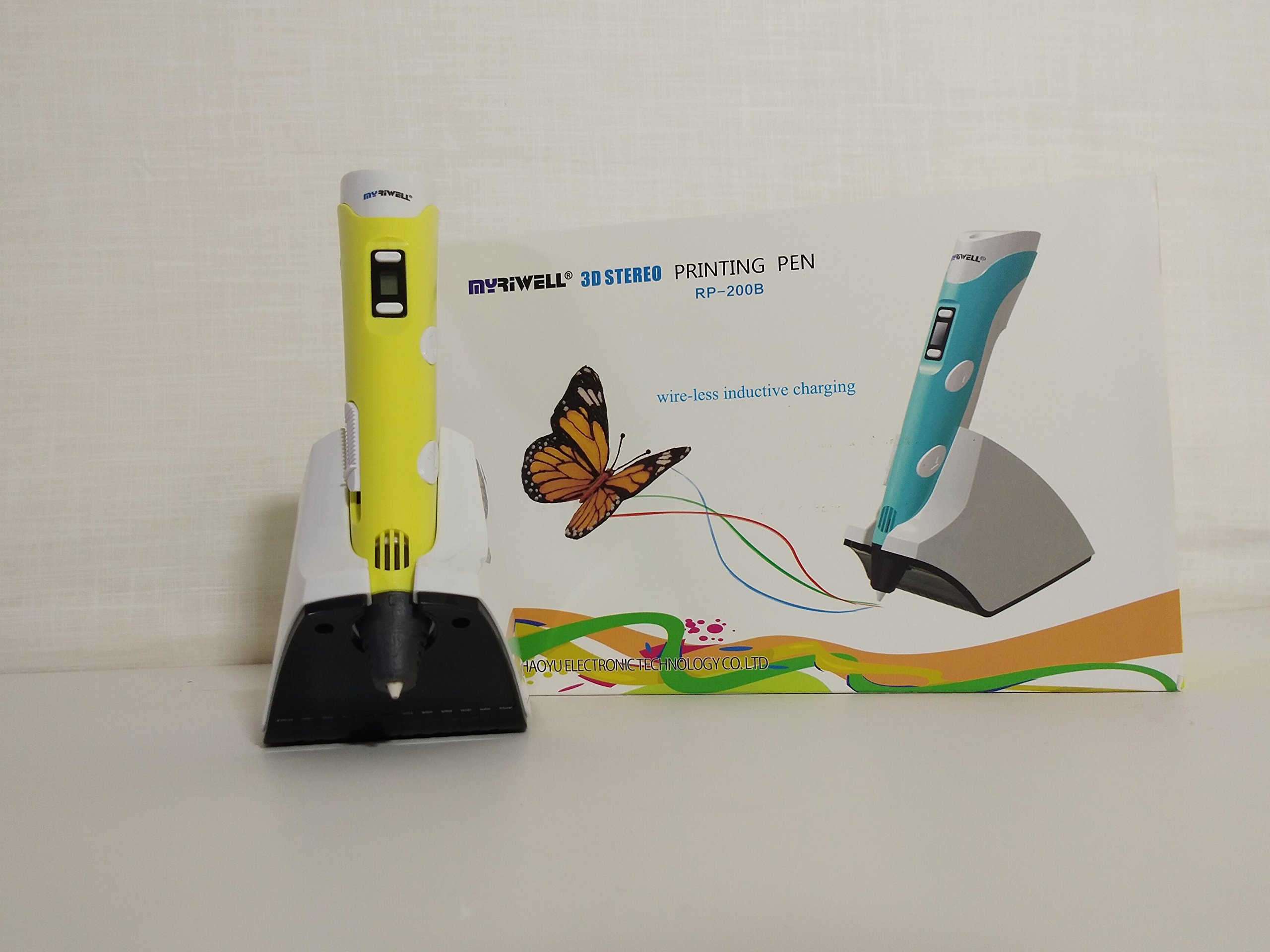 3D Print World Rechargeable Doodle Pen with LCD Screen, Stand, Free Sample Filament and Stencil (Yellow)-picture-11