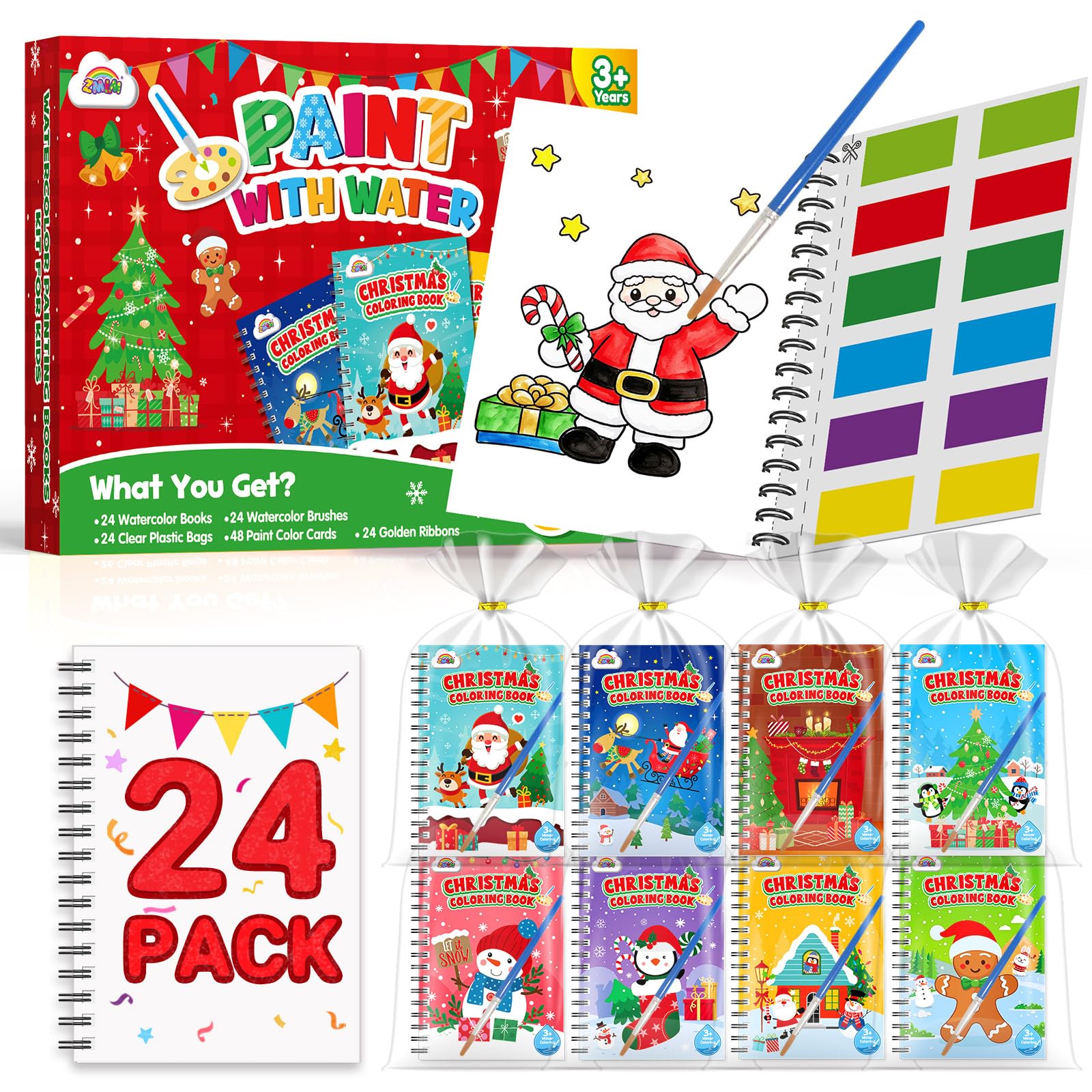 ZMLM 24 Pack Christmas Coloring Books - Birthday Party Favors for Kids 4-8