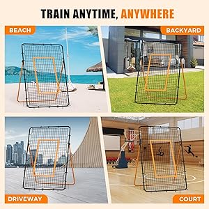 Volleyball Rebounder Net-Portable 7x4 ft Training Equipment for Spike and Smash Practice5 Rebound Angles Custom Target Area for Volleyball Sports Training