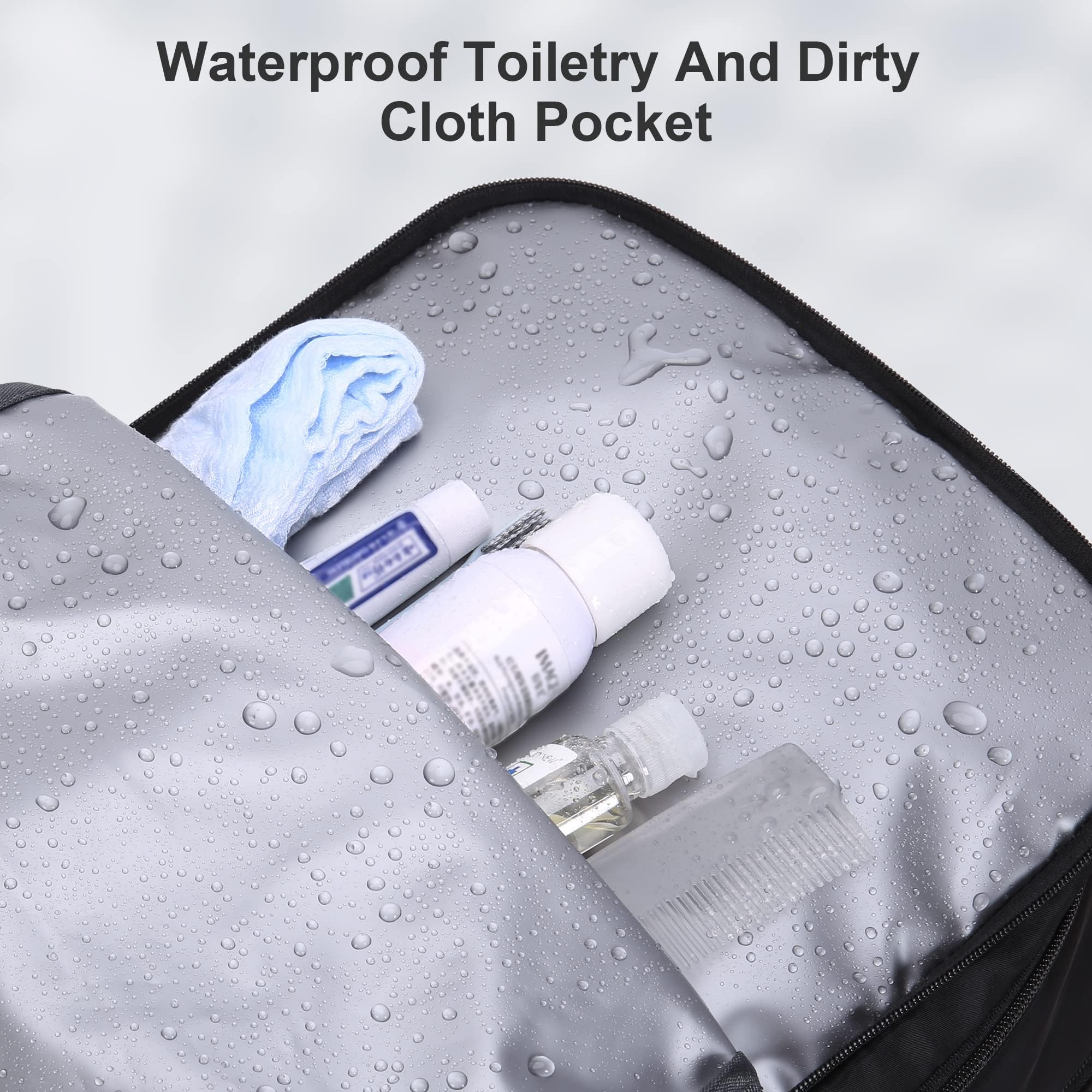 HOMIEE Zaino da Viaggio 40L Zaino Uomo Zaino Porta PC 17.3 Pollici Grande Capacità Zaino Aereo Bagaglio a Mano Impermeabile Zaini Uomo Lavoro per Viaggio Università Scuola Beige