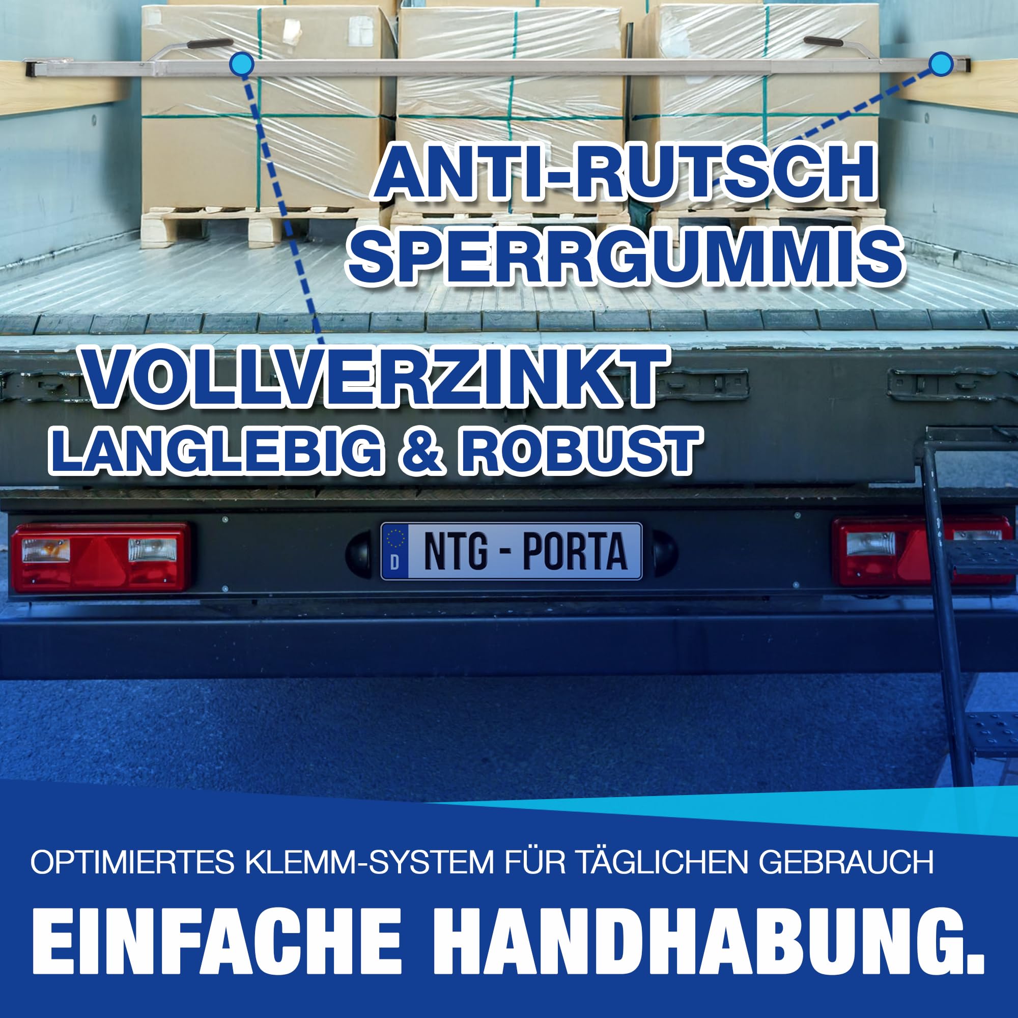2 x Spannbrett, 1,92-2,72 m Zwischenwandverschluss Ladungssicherung und Transportsicherung für PKW LKW Anhänger und Transporter