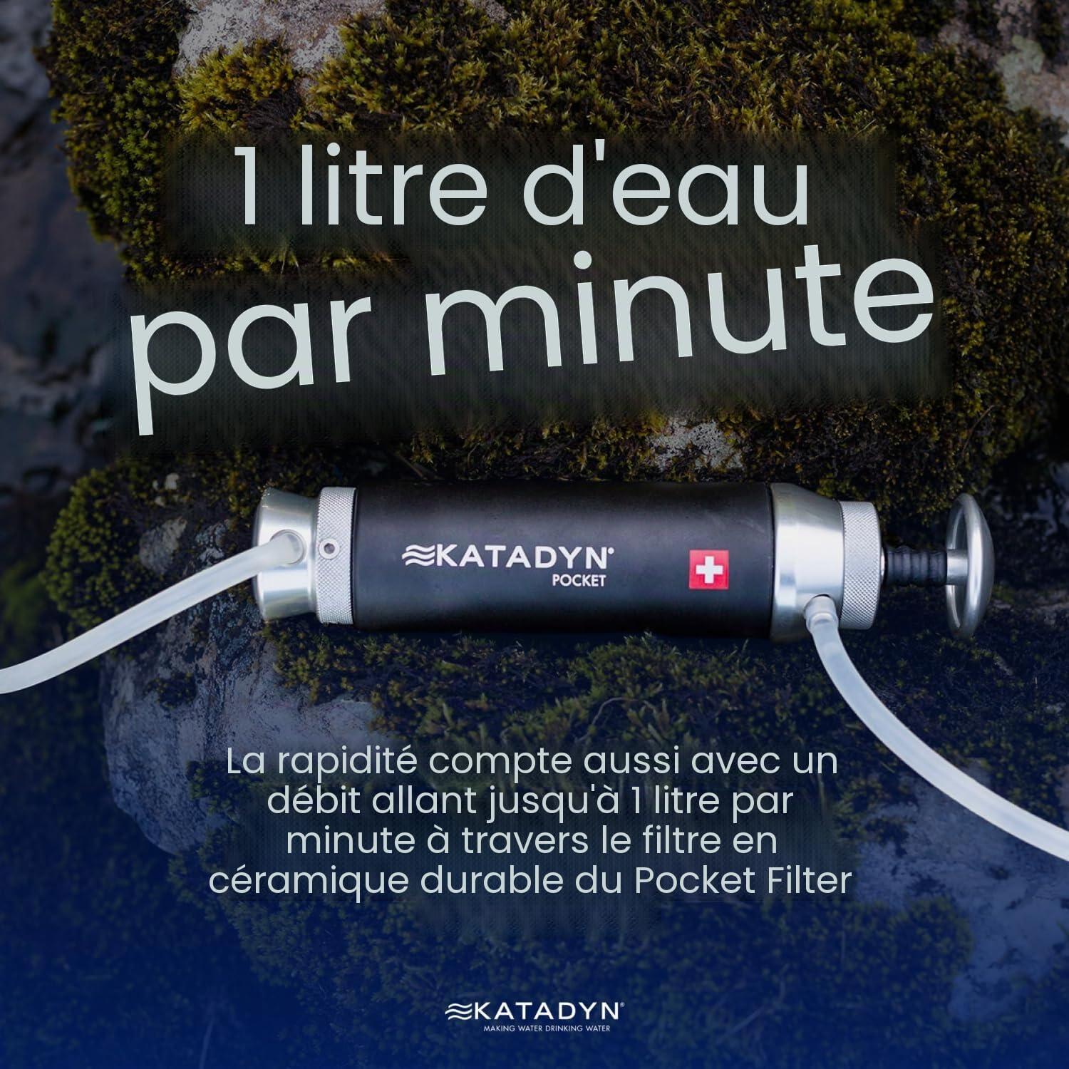 Katadyn Filtre à Eau de Poche, Durable pour Le Camping, la randonnée ou la préparation d'urgence