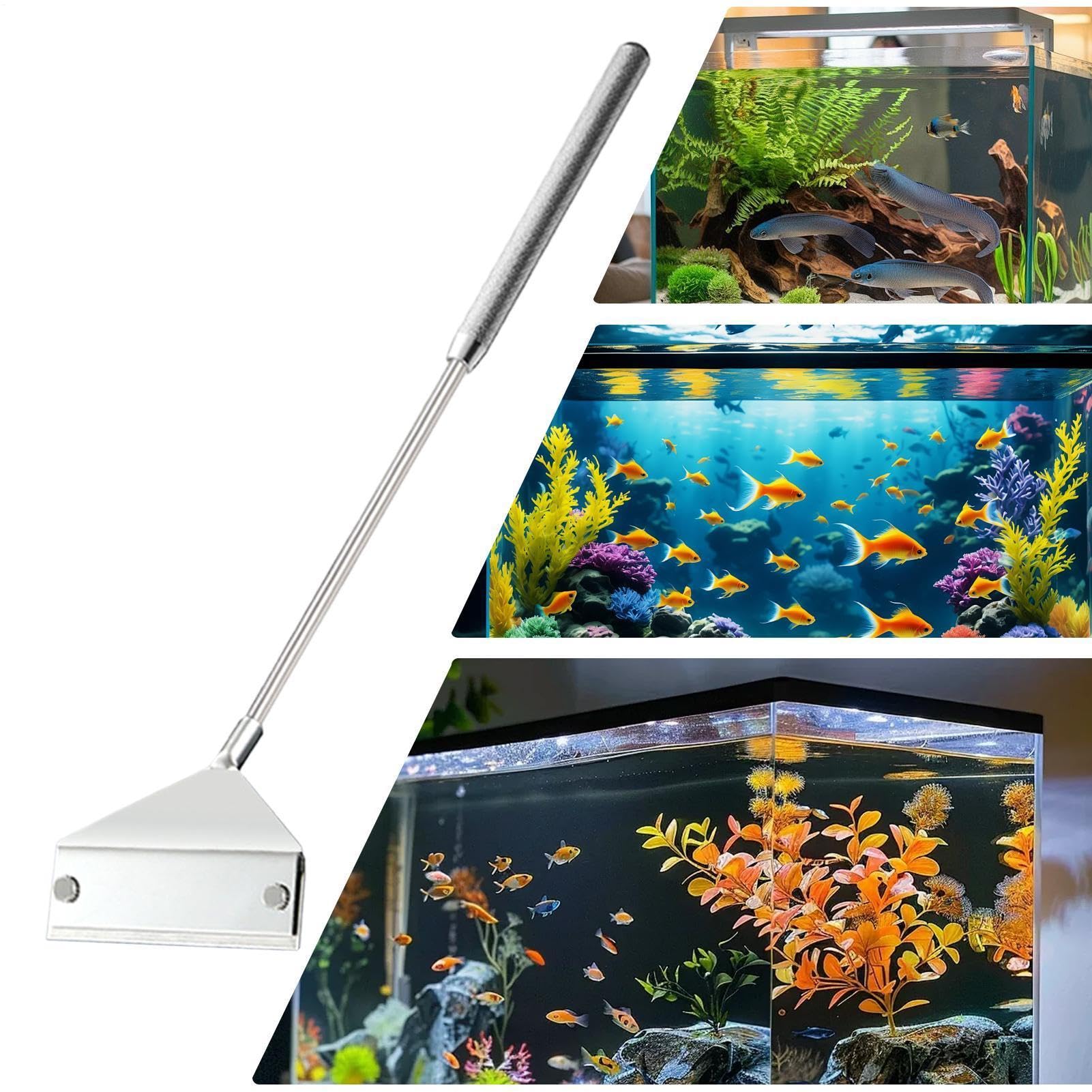 Herramientas De Limpieza Para Pecera Eliminador De Algas Con Mango Largo | Almohadilla Fregadora para Acuario Para Agua Salada Vacaciones Personas Mayores Mujeres Hombres Principiante