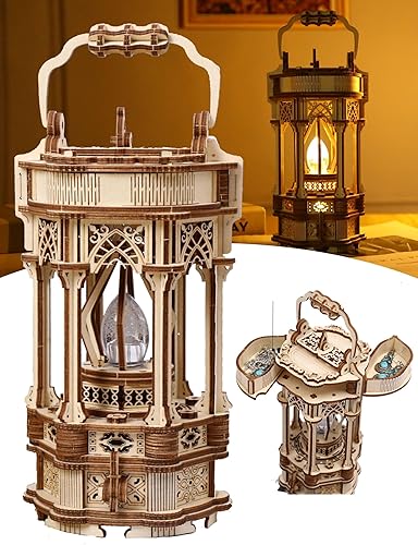 Rompecabezas 3D para adultos, rompecabezas de madera, kit de modelo de linterna para adultos, regalo único, decoración de escritorio estética con