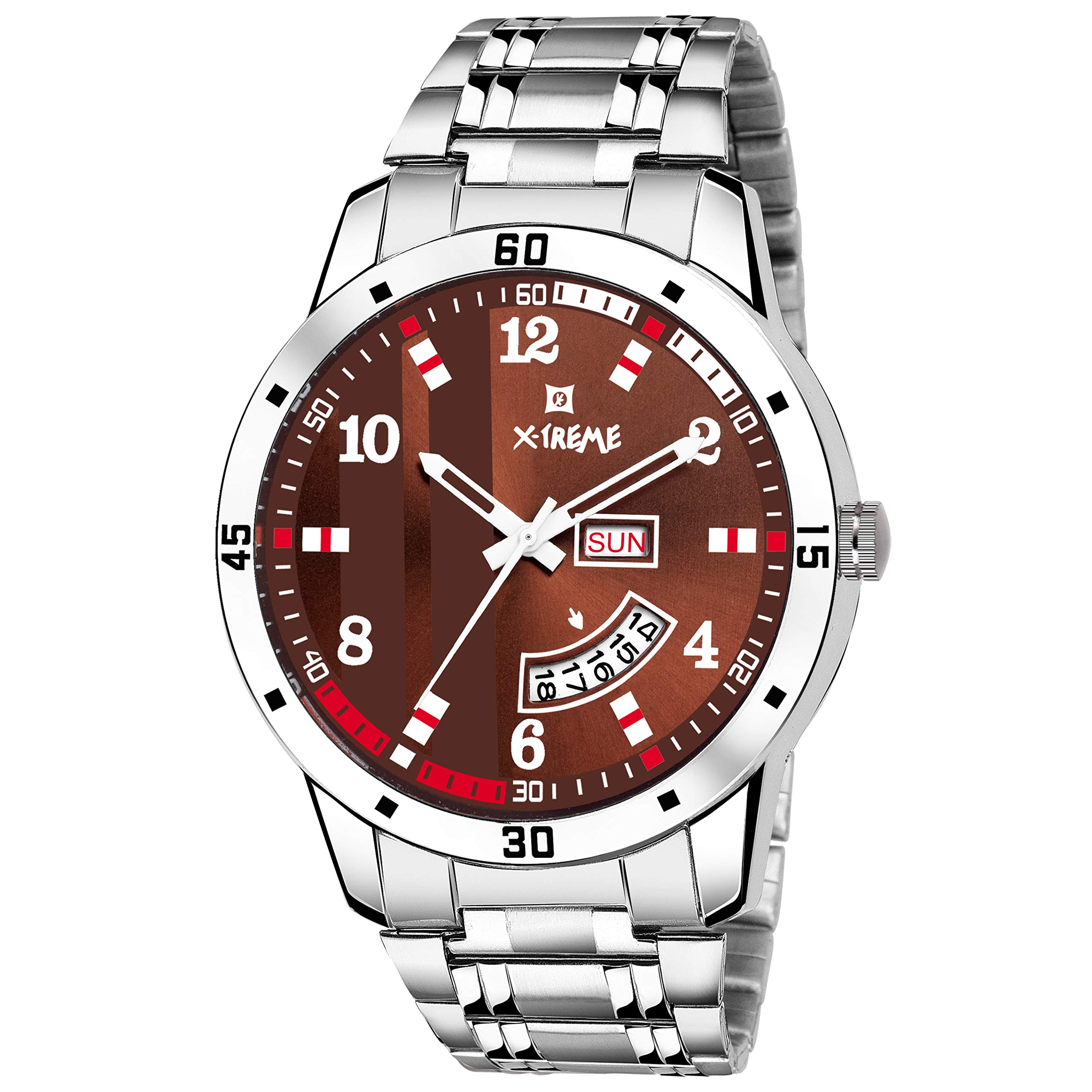 Xtreme Round Brown Dial Day & Date Watch for Men (XM-GR041-BRC) (B07R6SKP9F) Amazon Price History, Amazon Price Tracker