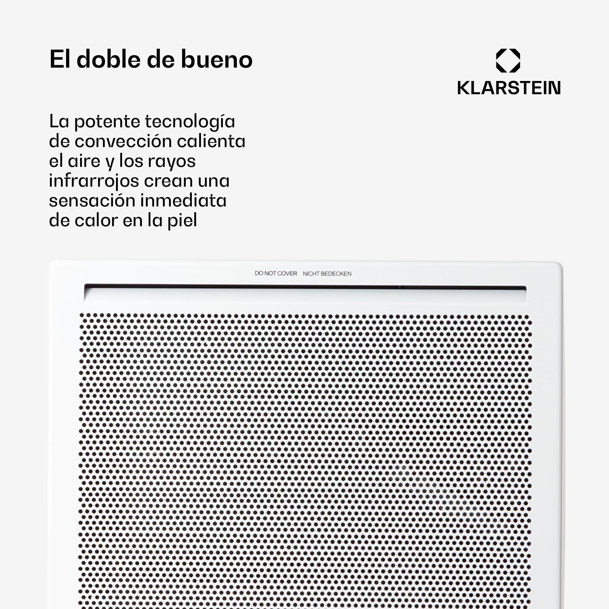 Klarstein Radiador Bajo Consumo Electricos para Casa, Estufa Electrica de 1000W, Radiadores Electricos Infrarrojo con Detección de Ventanas Abiertas, Calefactor Portátil, Ocupa Poco y es Silenciosa