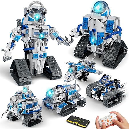 6 in 1 STEM Robot Building Kit, 780 PCS APP & Remote Control Space Robot Toys for Kids Age 8-14+, Engineering Technic Coding Robotic Kit, Educational Science Set Birthday Gift for Boys Girls
