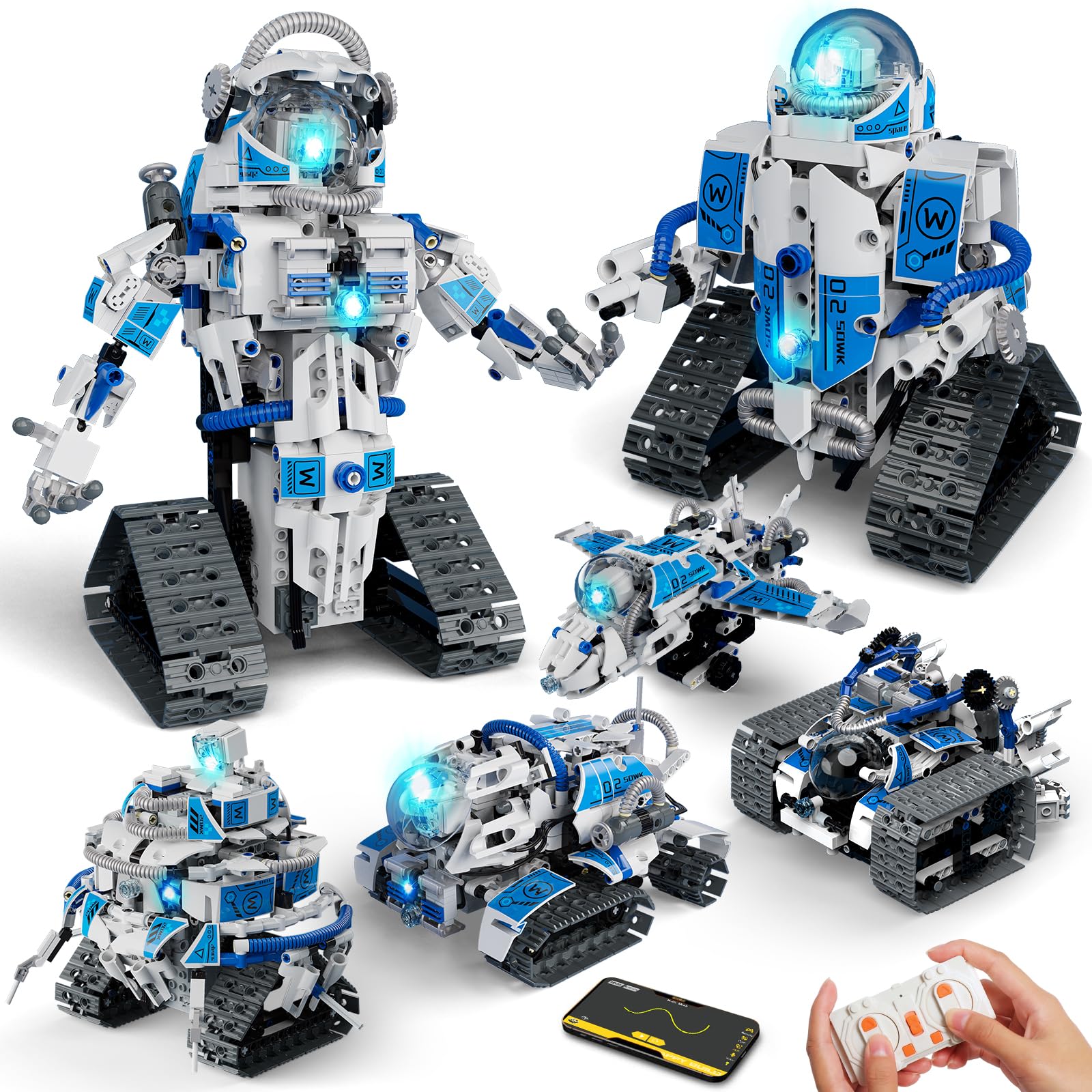 Sunrad Technik Roboter Bauspielzeug für Kinder, App & Fernsteuerung Technic Roboter