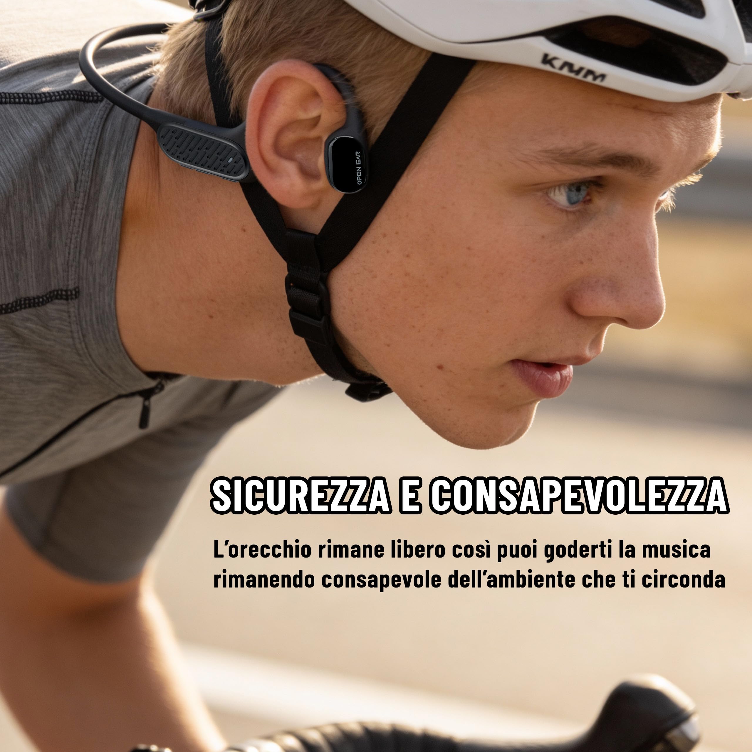 Cuffie Conduzione Ossea, Cuffie Sportive OPEN EAR, Cuffie Subacquee per Piscina IP68, Memoria da 32 GB, Wireless Bluetooth 5.3