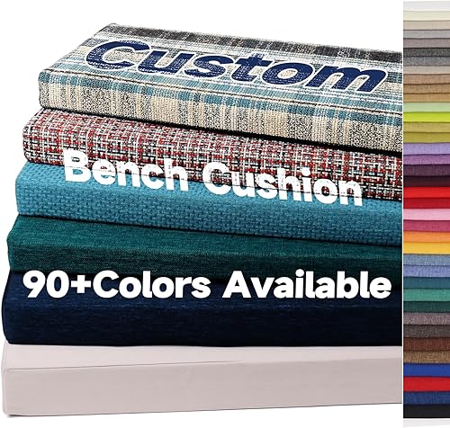 Focuprodu Cojín de banco personalizado, cojín de banco para muebles de patio, duradero, resistente a la decoloración, cojín de asiento de banco para