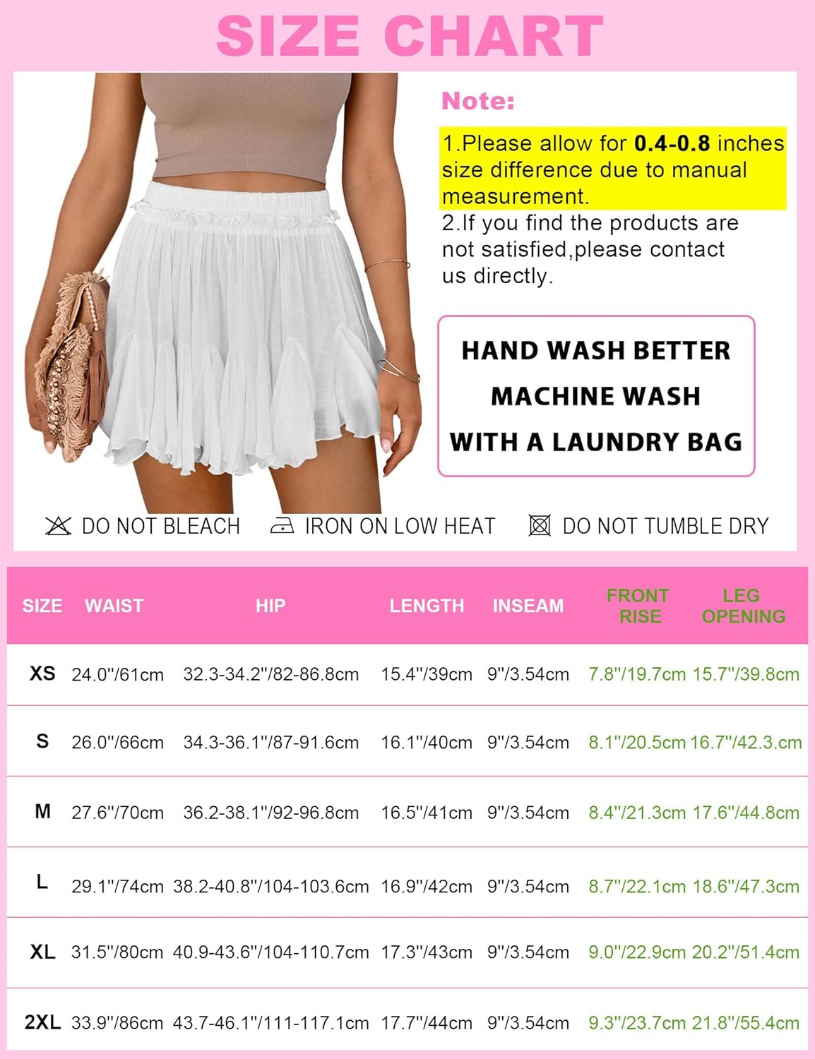 Women's Flowy Shorts Casual Linen Boho Ruffle Mini Skirts Pleated High Waist Cute Butterfly Skorts with Pockets Summer Trendy - Image 5
