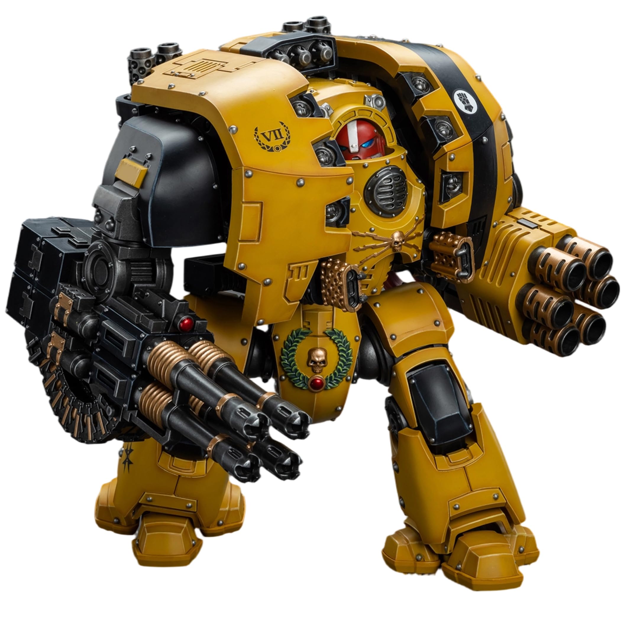 JOYTOY Imperial Fist Warhammer 40K 1/18 Action Figures Imperial Fists Leviathan Dreadnought with Cyclonic Melta Lance and Storm Cannon 10.07Inch Collectible Model Artifacts Birthday Gifts