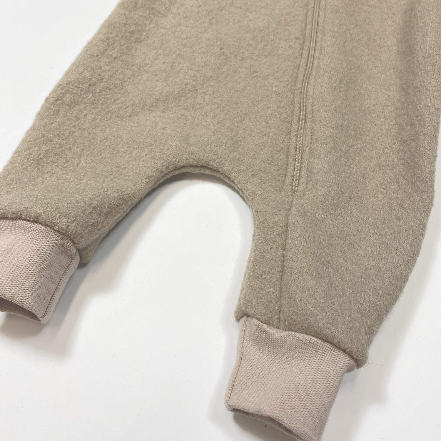 Lilakind“ Baby Wollwalk Overall Einteiler mit Kapuze Walkloden Walkoverall Sand Beige Gr. 56/62-116/122 - Made in Germany