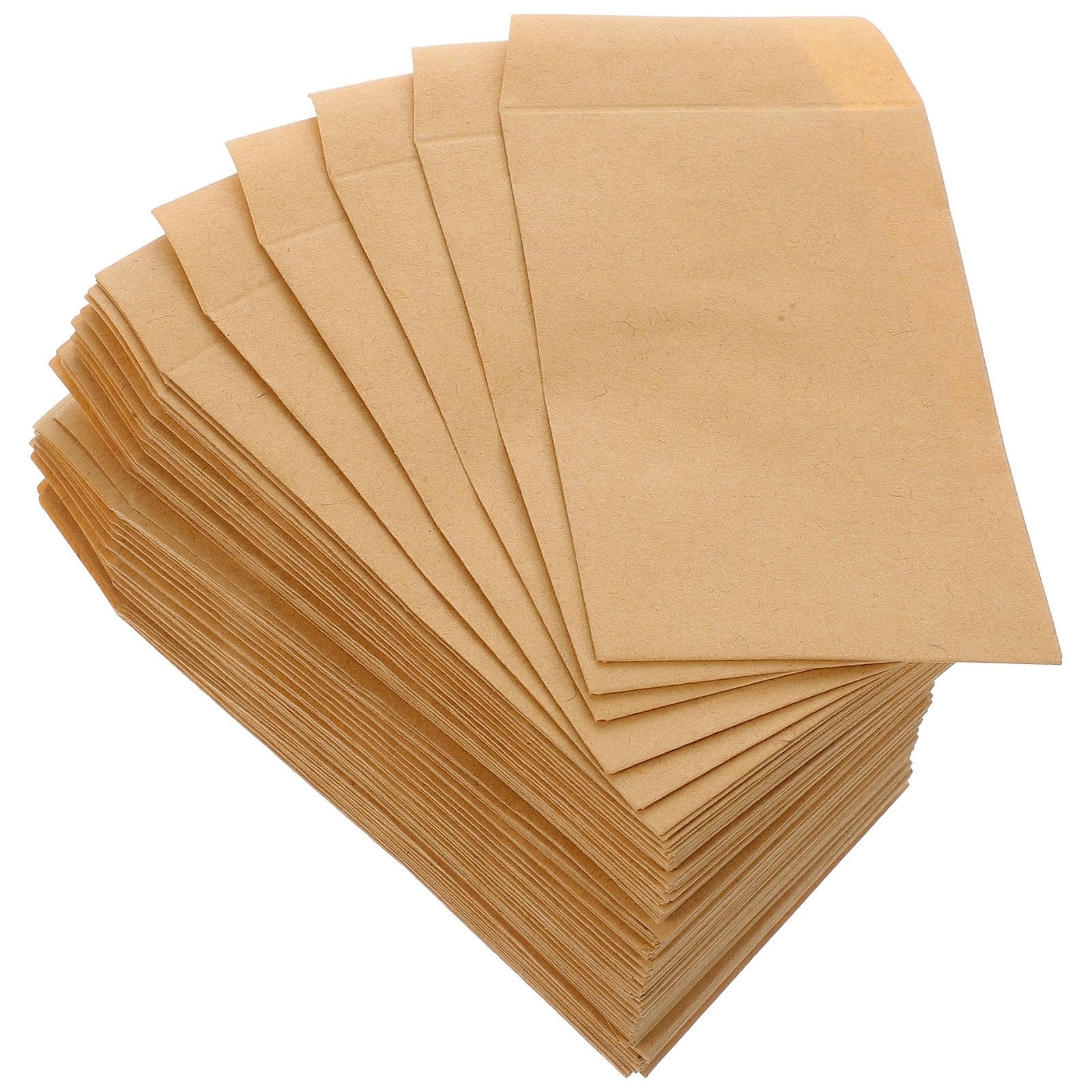Lot de 300 petites enveloppes en papier kraft pour le stockage de timbres