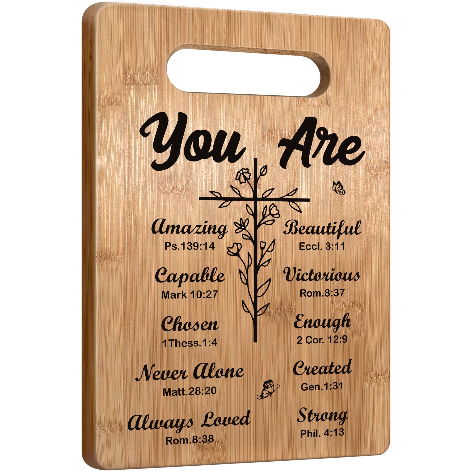 First Communion Gifts, Christian Gifts Religious Gifts for Women, Inspirational Gifts with Prayers, Christmas Cutting Board Gifts for Women Friend - You Are Beautiful