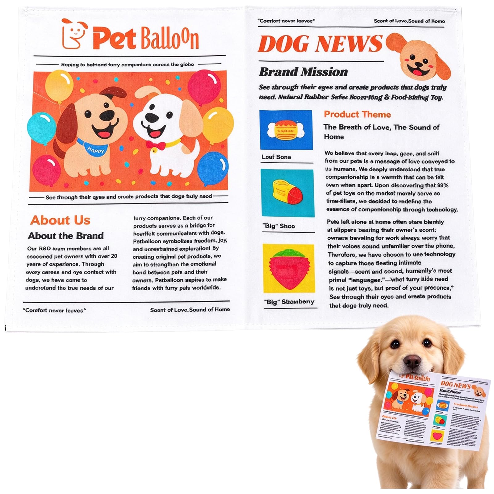Crinkle Newspaper Dog ToyDurable Interactive Toy for Small Medium Dogs