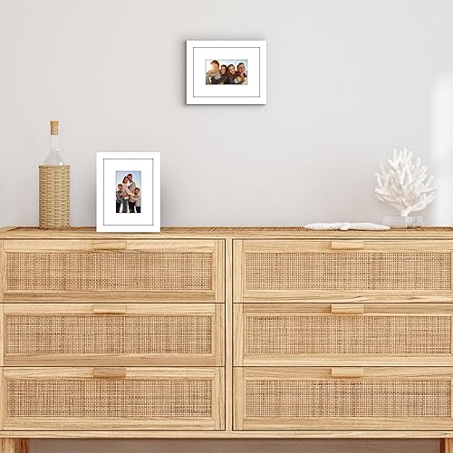 Vista 144 de Americanflat Portarretratos de 8 x 12 pulgadas con plexiglás pulido, juego de 2 portarretratos de 6 x 8 pulgadas con paspartú o para fotos de 8 x 12