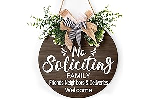 No Soliciting Sign for Home with Front Porch Decor