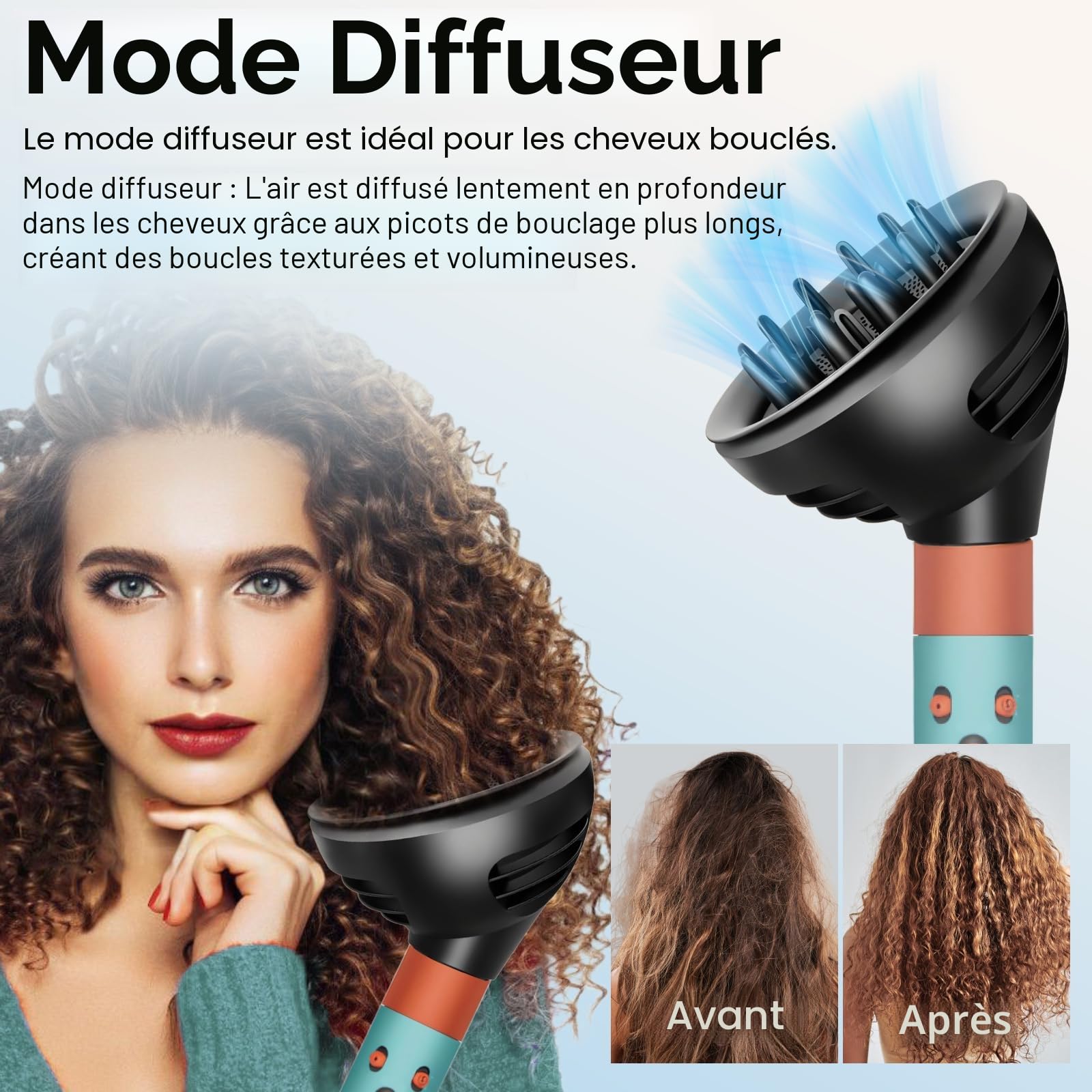 Diffuseur Wave+Curl pour Dyson Airwrap HS01 HS05 HS08 Accessoire, embout pour dyson airwrap, conversion pour Dyson Airwrap Styler en sèche-cheveux