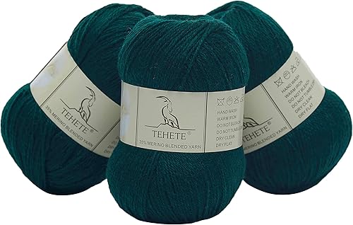TEHETE - Ovillo de lana merino suave para tejer, hilo suave de ganchillo de 3 hebras