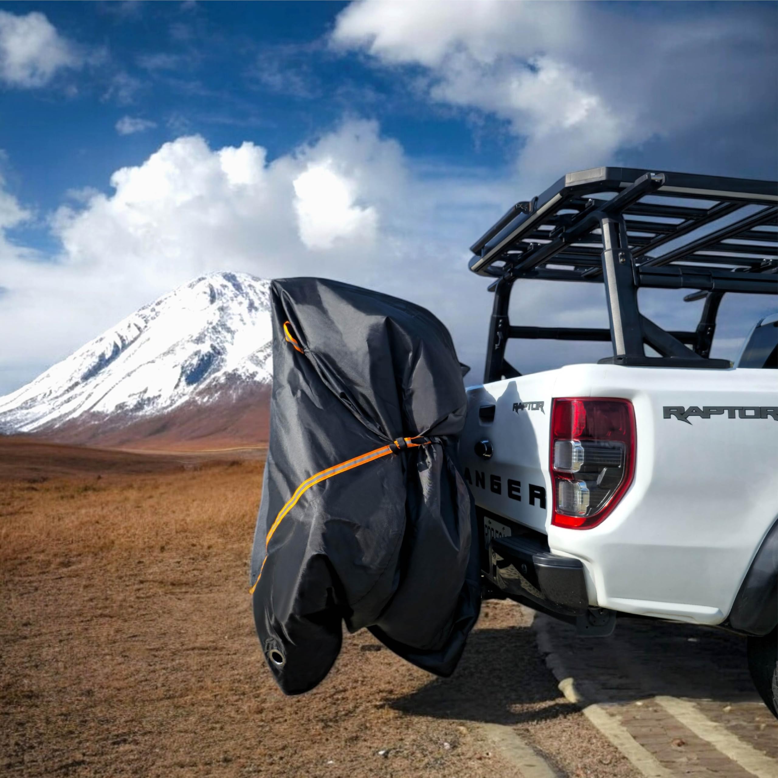 Hyperax 600D Oxford Heavy Duty Transport-Fahrradabdeckung - Wasserdichtes PU, Lock-Access Tüllen, reflektierende Griffe und Gurte, plus Tragetasche. Passend für Fahrräder bis zu 240 × 145 × 105 cm