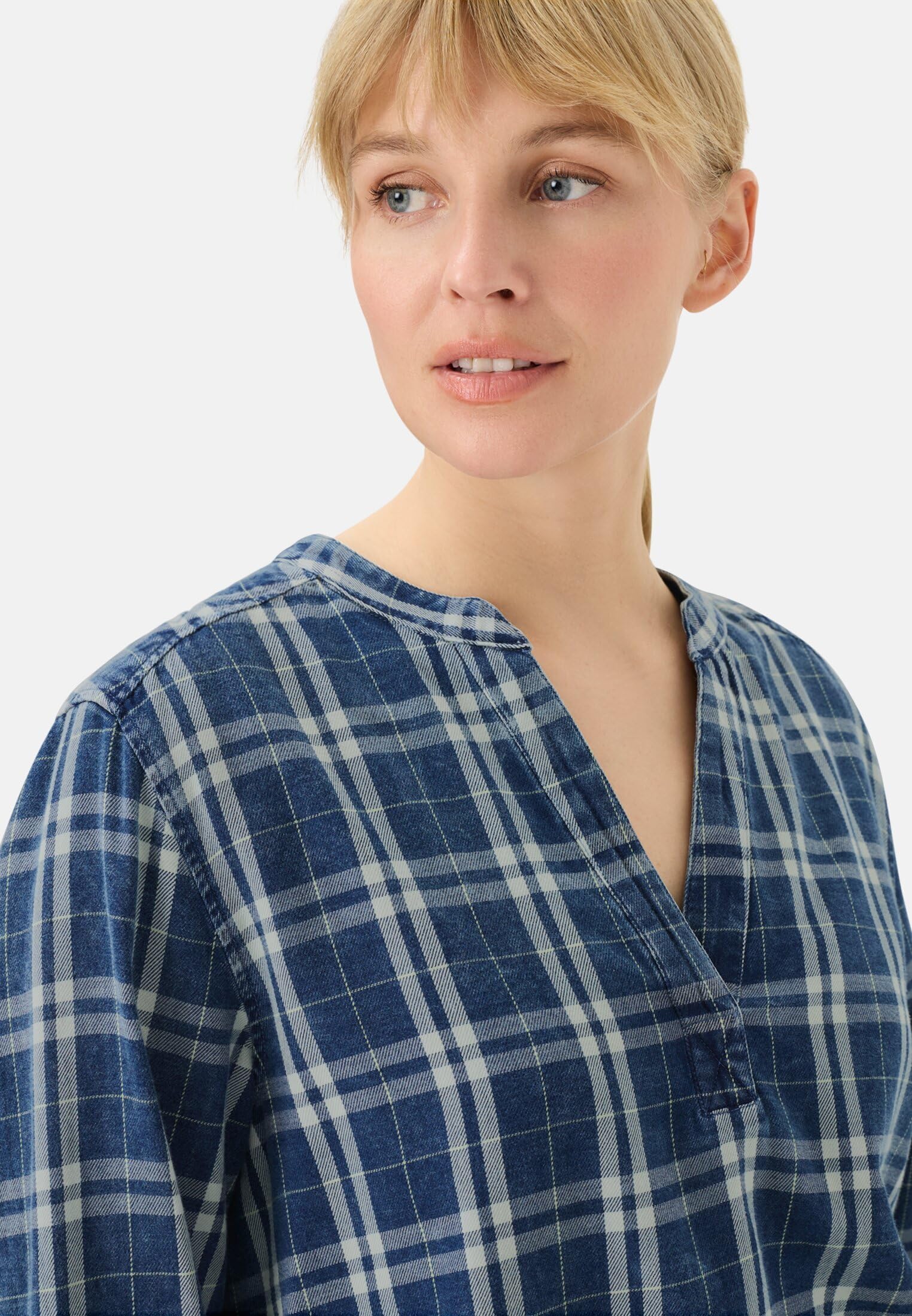 camel active Damen Bluse aus Reiner Baumwolle